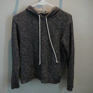 Forever 21 Hooded Sweatshirt Dark Heathered Gray/Black - Size Small